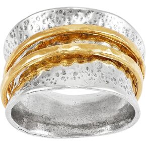 Silpada 'Sun Kissed' Sterling Silver with 14K Yellow Gold Plating Fidget Spinner Ring