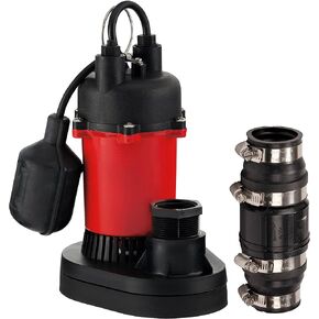 Red Lion RL-SP33V 115-Volt, 1/3 HP, 3200 GPH Aluminum and Thermoplastic Sump Pump with Vertical Switch and 8-Ft. Cord, Red, 14942741