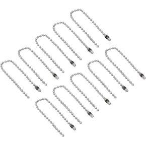 YOKIVE 10 Pcs Ball Chain, Bead Extension Keychain Cord with Connector Clasp Accessories Decoration Making, Great for Art, Handmade, DIY (Silver, 3.94-Inch)