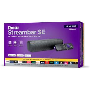 Roku Streambar SE | 2-in-1 TV Soundbar with Built-in 4K/HD/HDR Streaming, Premium Speakers, & Enhanced Speech Clarity for Crisp, Clear Dialogue - Quick Guided Simple Setup