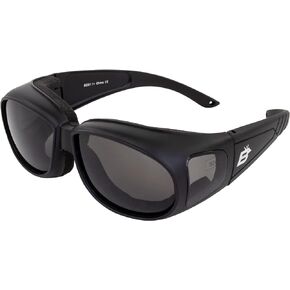 Birdz Eyewear Swallow Photochromic Over The Glasses Motorcycle Goggles Black Frame Clear to Smoke Lens