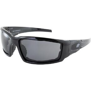 Birdz Eyewear Osprey Foam Padded Motorcycle Safety Sunglasses Black Frame Smoke Lenses