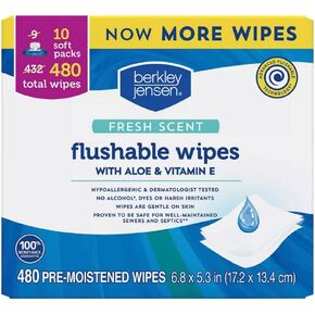 Berkley and Jensen Flushable Cleansing Wipes, 432 ct.