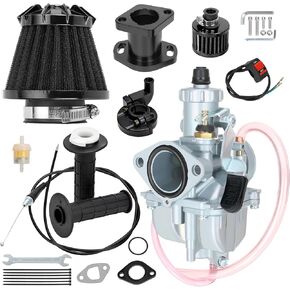 YOXUFA VM22 26mm Carburetor Throttle Assembly Kit for Predator 212cc 224cc 196cc 6.5hp Coleman CT200U BT200X CT200U-EX Baja Warrior MB200 Axis M200 KT196 GX160 Mini Bike Go Kart Performance Parts