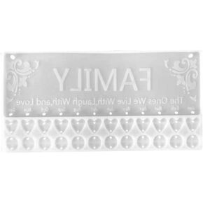 EXCEART DIY Family Resin Moulds Family Birthday Reminder Calendar Mold Hanging Round Heart Tag Mold Crystal Epoxy Resin Mold Casting Mold for DIY Crafts Family Letter Mold White Word Sign Mold
