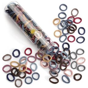 JIRIS 100PCS Hair Ties for Women And Kids, Seamless Thick Hair Band, Elastic Baby Hair Ties No Damage Ponytail Holder, Cotton Toddler Hair Tie, No Crease Small Hair Ties For Toddler Girls (set 3)