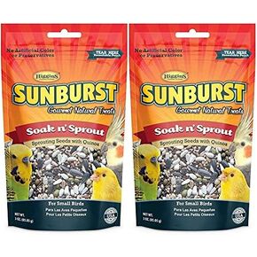 Higgins 2 Pack of Sunburst Soak n' Sprout Seeds with Quinoa for Small Birds, 3 Ounces Each