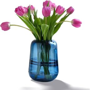 Modern Minimalist vase, Crystal Glass vase, vase, Flower vase, Dried Flower vase（Amber）