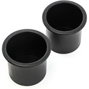 2 Cup Holders Plastic Recessed Insert for Boat RV Car Truck Sofa Game Table and More