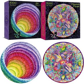 Antelope - 1000 Piece Rainbow Puzzle for Adults, Hue Wormhole Jigsaw Puzzles 1000 Pieces,1000 Piece Round Puzzles, Wormhole Puzzles, High Resolution, Matte Finish, Smooth Edging, No Dust, 3D Puzzle