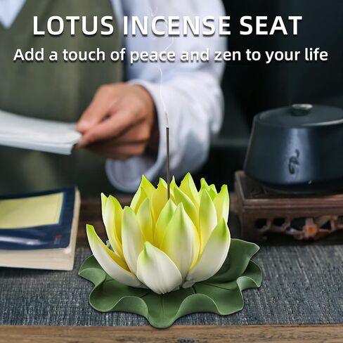 Lotus Incense Burner - Incense Burner Holder for Home Incense Holder Decor Incense Holder for Sticks Yoga, SPA (Z1-Purple Yellow) in Saudi Arabia