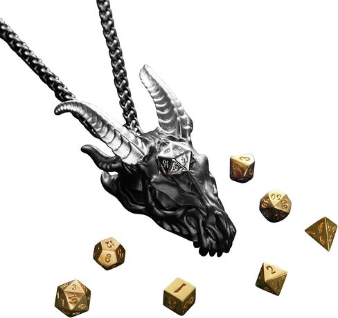 Dragon Necklace for Men Dice Storage Dragon Pendant RPG Game Enhancer Dragon Pendant Necklace for Men Mens Black Necklace in Saudi Arabia