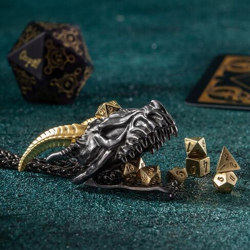 Dragon Necklace for Men Dice Storage Dragon Pendant RPG Game Enhancer Dragon Pendant Necklace for Men Mens Black Necklace in Saudi Arabia