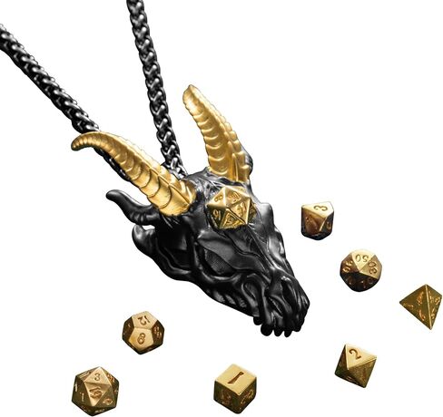Dragon Necklace for Men Dice Storage Dragon Pendant RPG Game Enhancer Dragon Pendant Necklace for Men Mens Black Necklace in Saudi Arabia