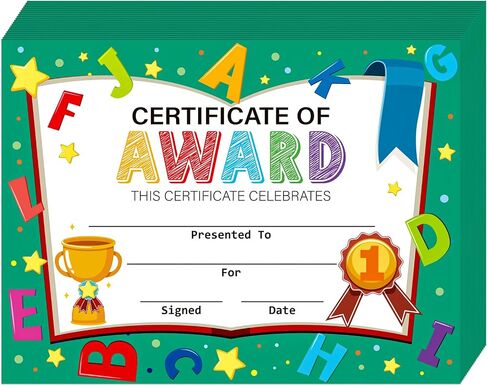 30PCS Certificate of Awards for Kids 8''x11'' Kindergarten Certificate of Achievement Preschool Diploma Graduation Certificates of Completion Recognition for Kids Students Teachers Supplies in Saudi Arabia