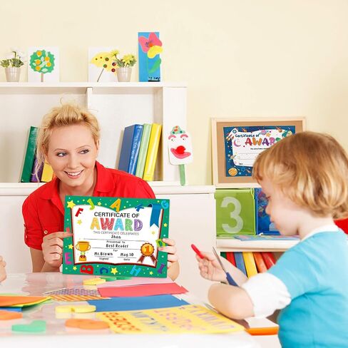 30PCS Certificate of Awards for Kids 8''x11'' Kindergarten Certificate of Achievement Preschool Diploma Graduation Certificates of Completion Recognition for Kids Students Teachers Supplies in Saudi Arabia