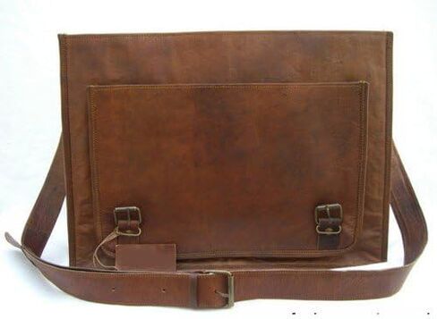 vintage crafts Leather Briefcase for Men and Women 16 inch Handmade Leather Messenger Bag for Laptop Best Computer Satchel Distressed Bag in Kuwait