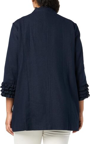 MULTIPLES Women's Three Quarters Sleeve Stand Collar Double Button Lined Jacket in Saudi Arabia