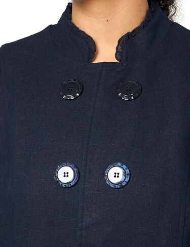 MULTIPLES Women's Three Quarters Sleeve Stand Collar Double Button Lined Jacket in Saudi Arabia