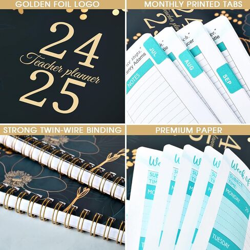 Teacher Planner 2024-2025 - Teacher Planner 2024-2025 Academic Year, Jul 2024 - Jun 2025, 8" x 10", Weekly & Monthly Lesson Planner, Academic Lesson Planner with Holidays, Printed Tabs & Quotes in Saudi Arabia