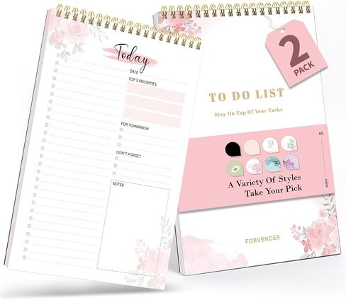2 Pack To Do List Notepad, To Do List Notebook for Work 80 Sheets, Undated Daily Planner Organizer for Tasks & Goal Planning, To Do List Notepad Perfect for Office, Home and School, Task Checklist in Saudi Arabia