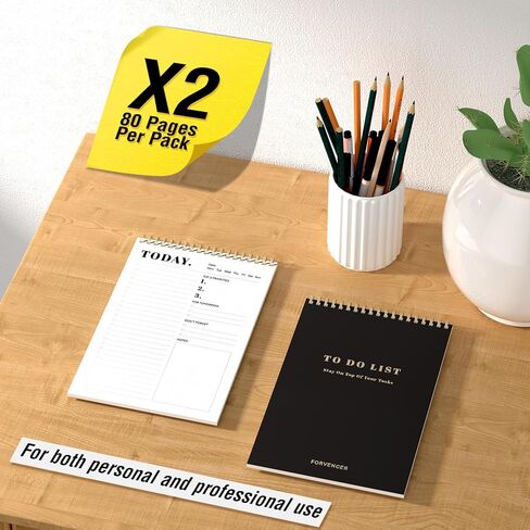 2 حزمة من مفكرة قائمة المهام، دفتر قائمة المهام للعمل 160 صفحة، منظم مخطط يومي للمهام وتخطيط الأهداف، مفكرة قائمة المهام مثالية للمكتب والمنزل والمدرسة، قائمة مراجعة المهام in Kuwait