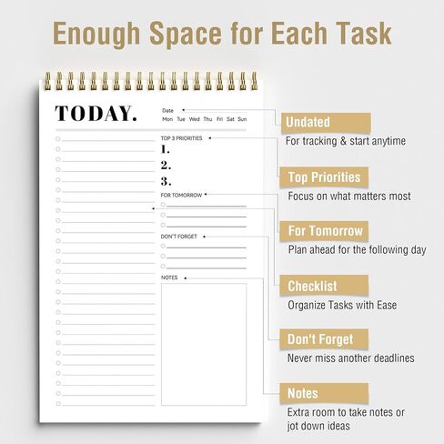 2 Pack To Do List Notepad, To Do List Notebook for Work 80 Sheets, Undated Daily Planner Organizer for Tasks & Goal Planning, To Do List Notepad Perfect for Office, Home and School, Task Checklist in Saudi Arabia
