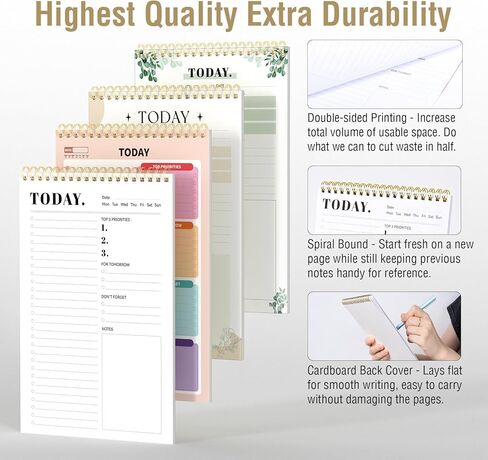 2 حزمة من مفكرة قائمة المهام، دفتر قائمة المهام للعمل 160 صفحة، منظم مخطط يومي للمهام وتخطيط الأهداف، مفكرة قائمة المهام مثالية للمكتب والمنزل والمدرسة، قائمة مراجعة المهام in Kuwait