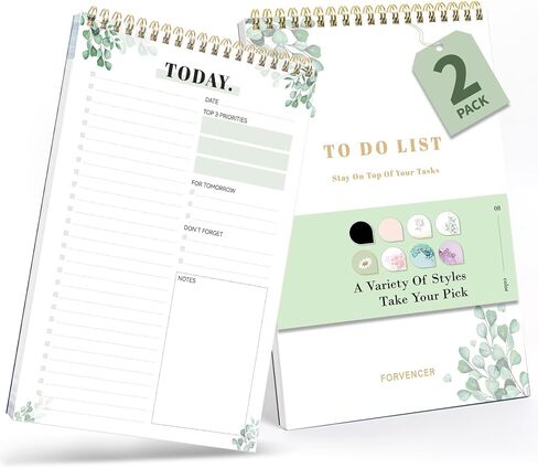 2 حزمة من مفكرة قائمة المهام، دفتر قائمة المهام للعمل 160 صفحة، منظم مخطط يومي للمهام وتخطيط الأهداف، مفكرة قائمة المهام مثالية للمكتب والمنزل والمدرسة، قائمة مراجعة المهام in Kuwait