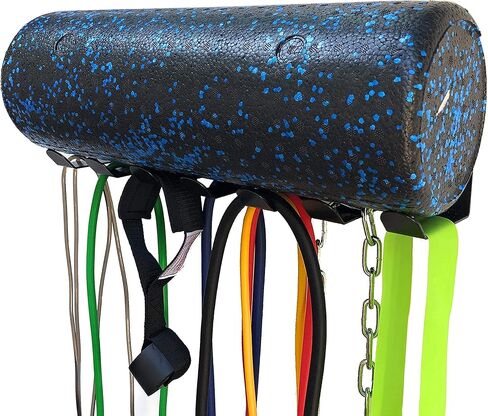 منظم الصالة الرياضية لأحزمة اللياقة البدنية، وبكرات الرغوة، ورف حبل القفز - 7 شقوق (تتضمن أدوات التركيب) in Kuwait