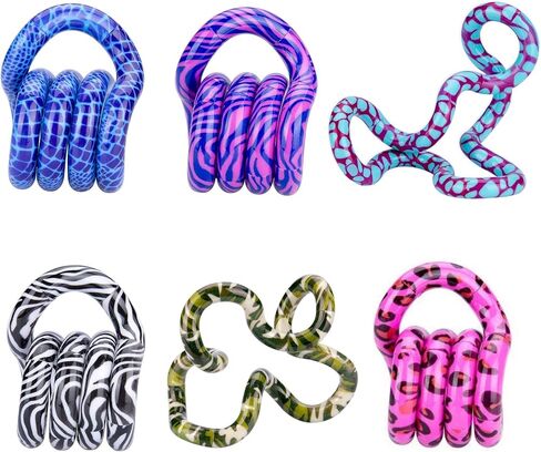 Tangle Jr. Wild 6-Pack - Tangle Jr Wild Series Fidget Toy Multipack - Wild Patterns on Tangle Fidget Toys - Tangle Fidget Toys for Adults and Children in Kuwait