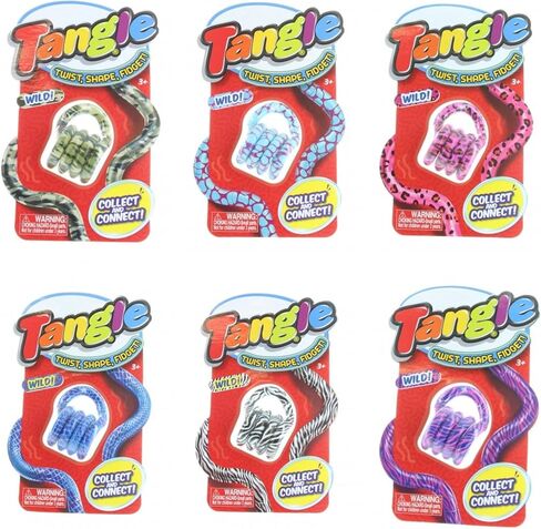 Tangle Jr. Wild 6-Pack - Tangle Jr Wild Series Fidget Toy Multipack - Wild Patterns on Tangle Fidget Toys - Tangle Fidget Toys for Adults and Children in Kuwait