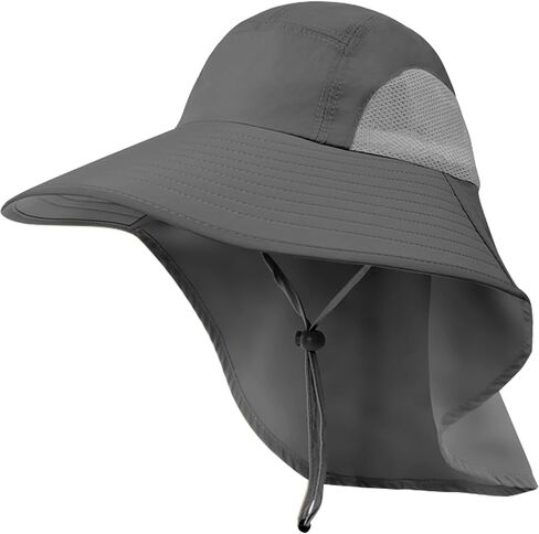Sun Hat with Neck Flap, UPF 50+ UV Protective Wide Brim Breathable Fishing Hiking Hats for Men Women in Saudi Arabia