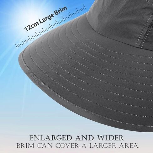 Sun Hat with Neck Flap, UPF 50+ UV Protective Wide Brim Breathable Fishing Hiking Hats for Men Women in Saudi Arabia