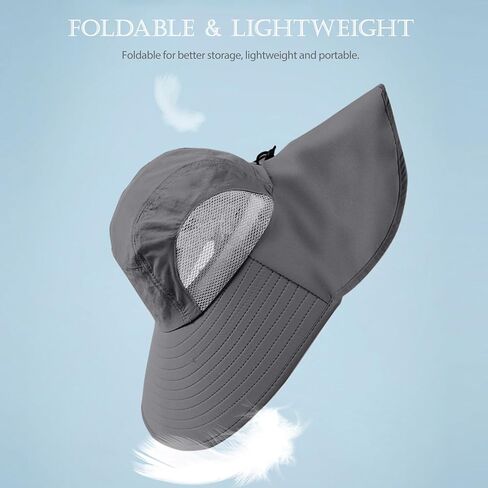 Sun Hat with Neck Flap, UPF 50+ UV Protective Wide Brim Breathable Fishing Hiking Hats for Men Women in Saudi Arabia