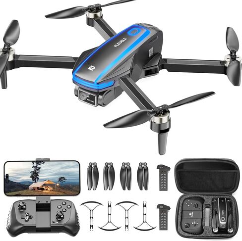 Drones with Camera for Adults 4K Brushless Motor Drone for Kids Beginners, FPV Foldable RC Quadcopter with Propeller Guards, 2 Batteries, 1500mAh, 130° Lens, WiFi, Voice Control, Gesture Photography, Gift Toys for Men Boys in Saudi Arabia