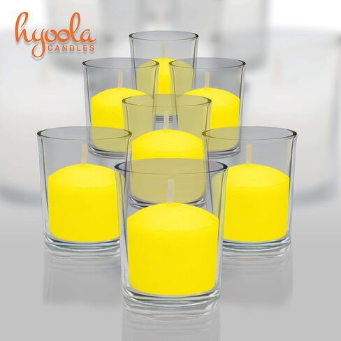 HYOOLA Citronella Votive Candles - 10 Hour Burn Time - 50 Pack, Ideal Bug Repellent Candles, European Made in Saudi Arabia