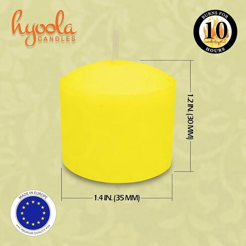 HYOOLA Citronella Votive Candles - 10 Hour Burn Time - 50 Pack, Ideal Bug Repellent Candles, European Made in Saudi Arabia