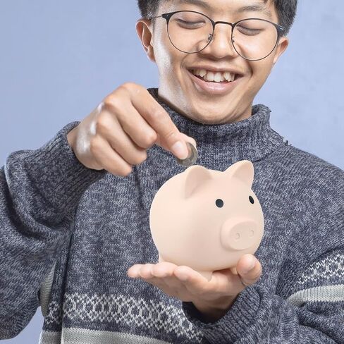 Hengdu Cute Piggy Bank, Made of Drop-Resistant Environmentally Friendly Plastic, a Great Gift for Children (Blue) in Saudi Arabia