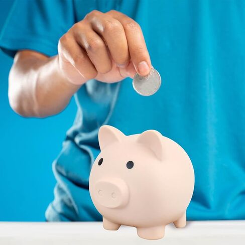 Hengdu Cute Piggy Bank, Made of Drop-Resistant Environmentally Friendly Plastic, a Great Gift for Children (Blue) in Saudi Arabia