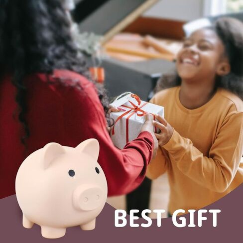 Hengdu Cute Piggy Bank, Made of Drop-Resistant Environmentally Friendly Plastic, a Great Gift for Children (Blue) in Saudi Arabia