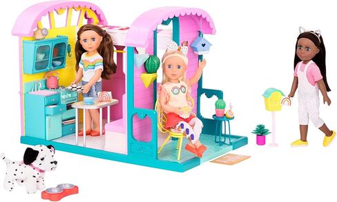 Glitter Girls - مجموعة لعب بيت الدمية GG مع الأثاث والإكسسوارات المنزلية - المطبخ والفرن والفناء - ملابس وإكسسوارات الدمية مقاس 14 بوصة للأطفال من سن 3 سنوات فما فوق in Kuwait