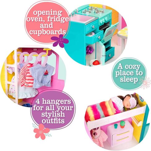 Glitter Girls - مجموعة لعب بيت الدمية GG مع الأثاث والإكسسوارات المنزلية - المطبخ والفرن والفناء - ملابس وإكسسوارات الدمية مقاس 14 بوصة للأطفال من سن 3 سنوات فما فوق in Kuwait