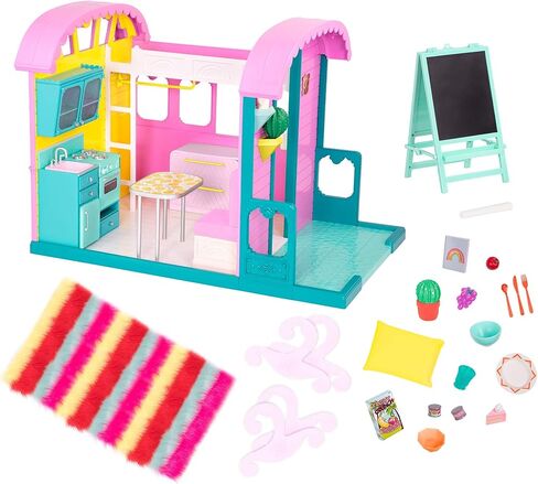 Glitter Girls - مجموعة لعب بيت الدمية GG مع الأثاث والإكسسوارات المنزلية - المطبخ والفرن والفناء - ملابس وإكسسوارات الدمية مقاس 14 بوصة للأطفال من سن 3 سنوات فما فوق in Kuwait