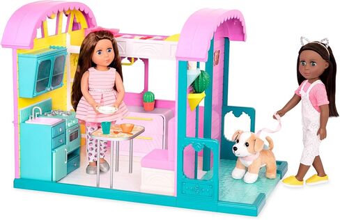 Glitter Girls - مجموعة لعب بيت الدمية GG مع الأثاث والإكسسوارات المنزلية - المطبخ والفرن والفناء - ملابس وإكسسوارات الدمية مقاس 14 بوصة للأطفال من سن 3 سنوات فما فوق in Kuwait