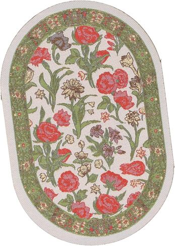 Miniature Carpet, 1/12 Beautiful Decorative Oval Carpet for Dollhouse (B01 Green Leaf Flower), Miniature Dollhouse Accessories of Woven Dollhouse Rug Dollhouse Furniture Dollhouse Rug in Saudi Arabia