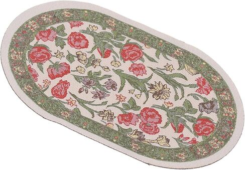 Miniature Carpet, 1/12 Beautiful Decorative Oval Carpet for Dollhouse (B01 Green Leaf Flower), Miniature Dollhouse Accessories of Woven Dollhouse Rug Dollhouse Furniture Dollhouse Rug in Saudi Arabia