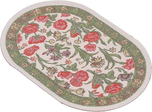 Miniature Carpet, 1/12 Beautiful Decorative Oval Carpet for Dollhouse (B01 Green Leaf Flower), Miniature Dollhouse Accessories of Woven Dollhouse Rug Dollhouse Furniture Dollhouse Rug in Saudi Arabia