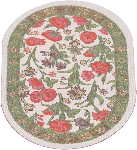 Miniature Carpet, 1/12 Beautiful Decorative Oval Carpet for Dollhouse (B01 Green Leaf Flower), Miniature Dollhouse Accessories of Woven Dollhouse Rug Dollhouse Furniture Dollhouse Rug in Saudi Arabia