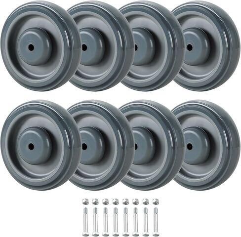 8 Pack Shopping Cart Replacement Wheels Kit, 5" Shopping Cart Replacement Wheels Kit, Double Ball Bearing TPU Silent Supermarket Wheels for Supermarket (Blue) in Saudi Arabia
